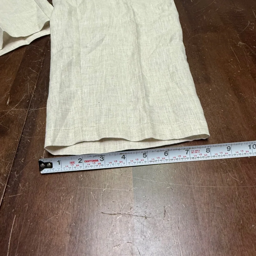 New Tasso Elba Island Linen Pants Mens XXL 42/32 Natural Drawstring 61511NATKH